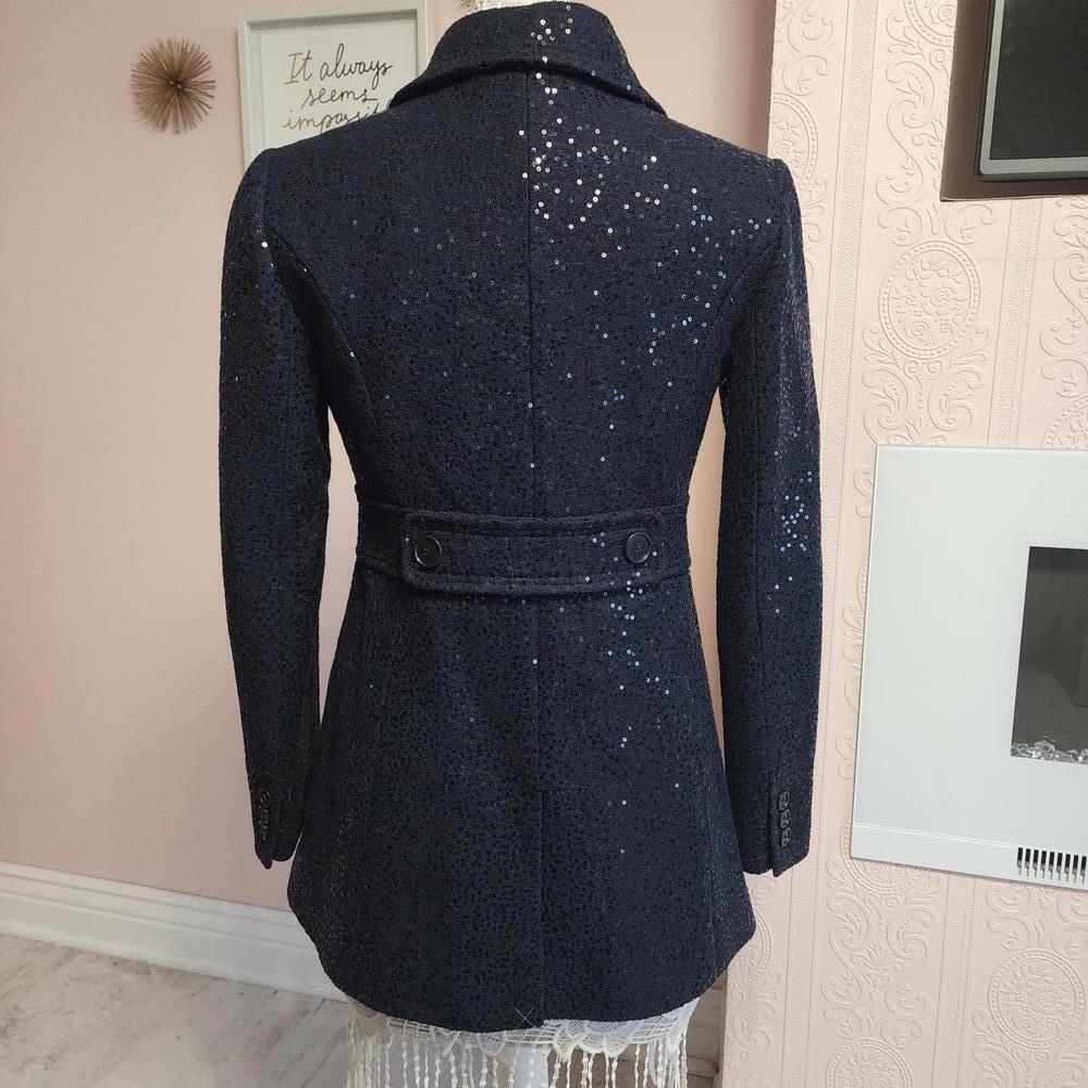 NWOT Loft sequin navy blazer jacket extra buttons attached 4 BBB5 - Picture 4 of 8
